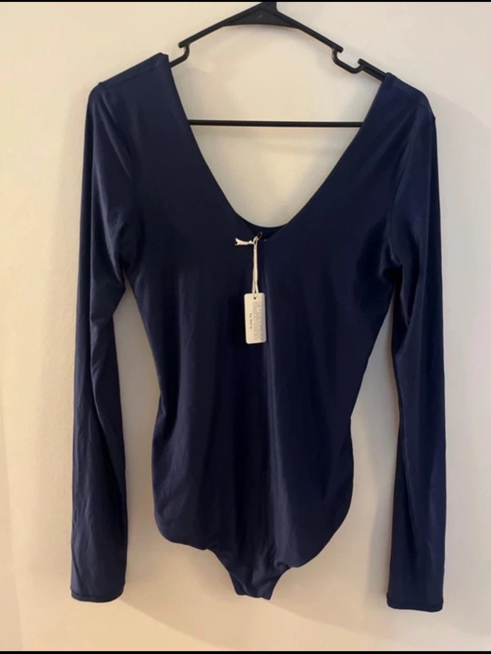 Aerie Smoothez Women’s Navy Blue Long Sleeve Bodysuit Size Large New With Tags